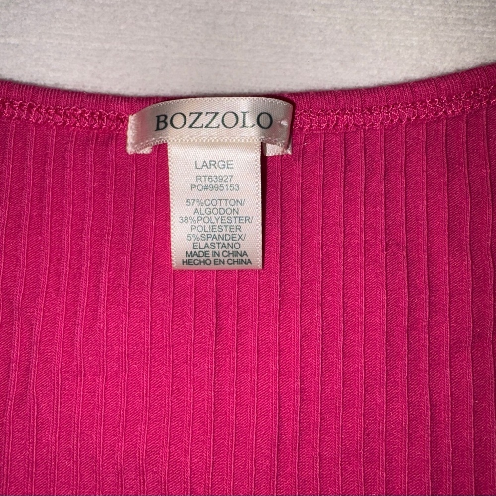 Bozzolo Pink Ribbed Crop Top Large
